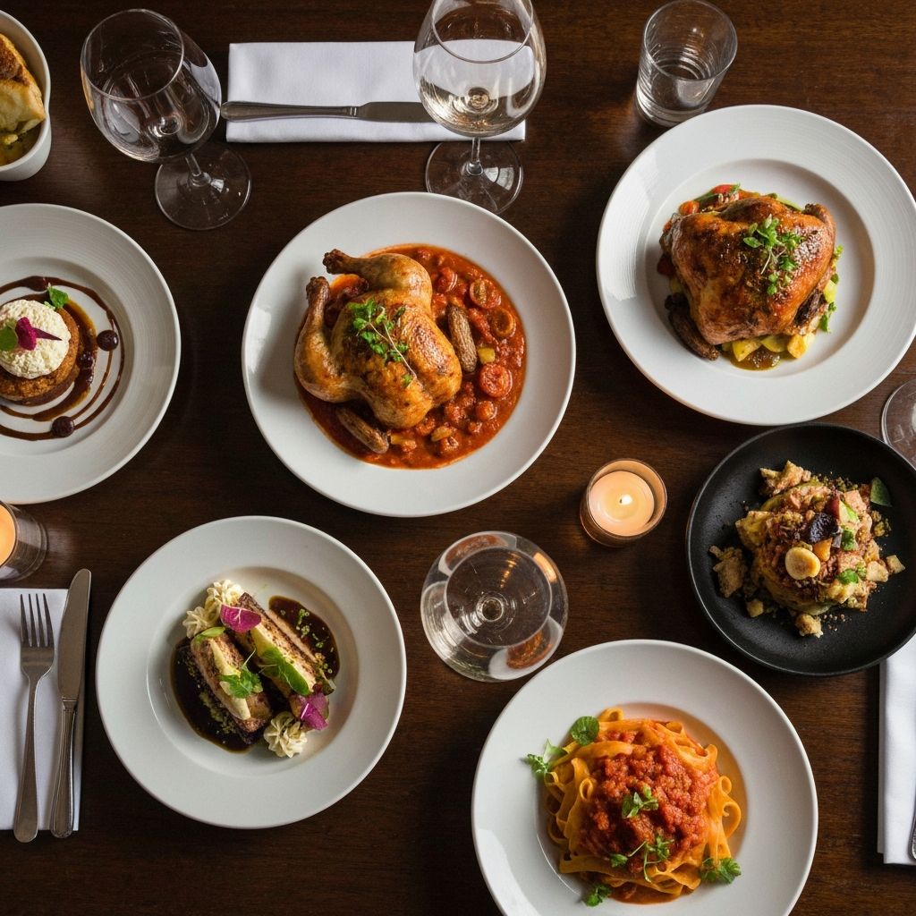 Beautifully plated dishes from Eiffelya Restaurant